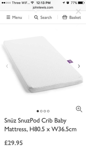 john lewis snuzpod mattress
